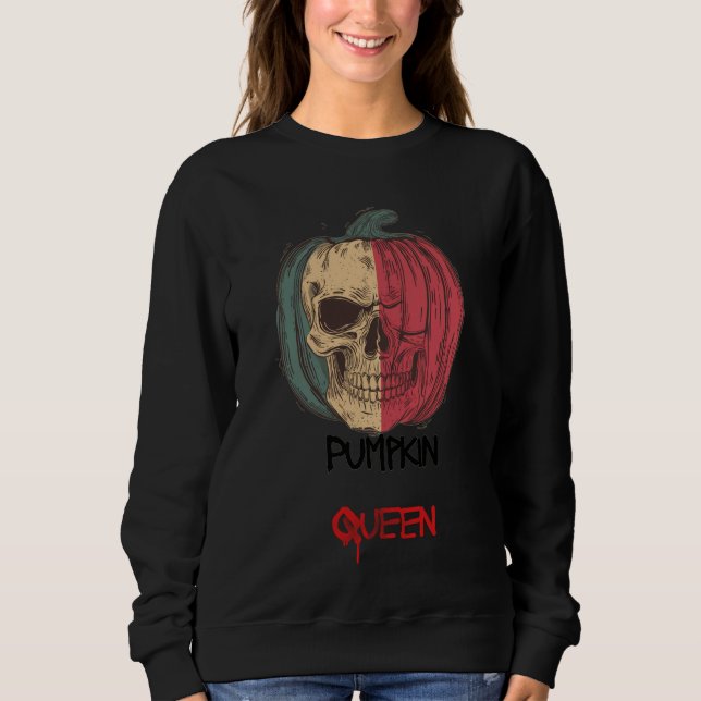 Pumpkin Queen Halloween Sweatshirt • Spooky Vibes (Front)