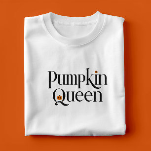 Pumpkin Queen Halloween Typography Design T-Shirt