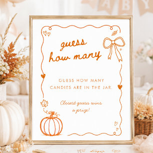 Pumpkin Quirky Doodle Guess How Many Candies Sign