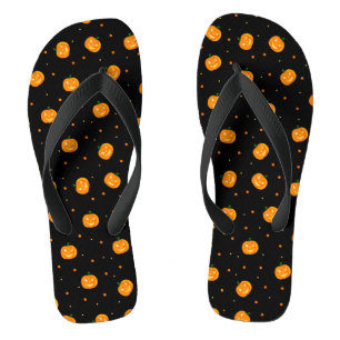 Pumpkin Rain Flip Flops