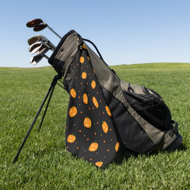 Pumpkin Rain Golf Towel (Green)