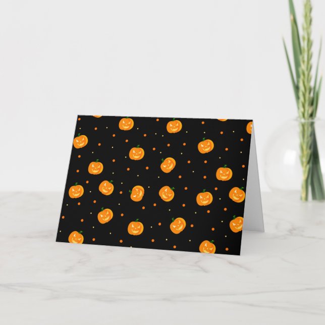 Pumpkin Rain Greeting Card (Blank) (Front)