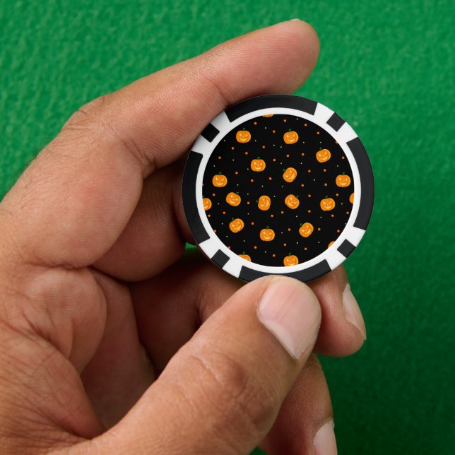 Pumpkin Rain Poker Chips (Hand)