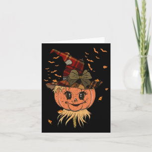 Pumpkin Reaper Head And Hat Fall Vintage Halloween Card