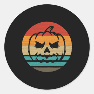 Pumpkin Retro Style Vintage Classic Round Sticker