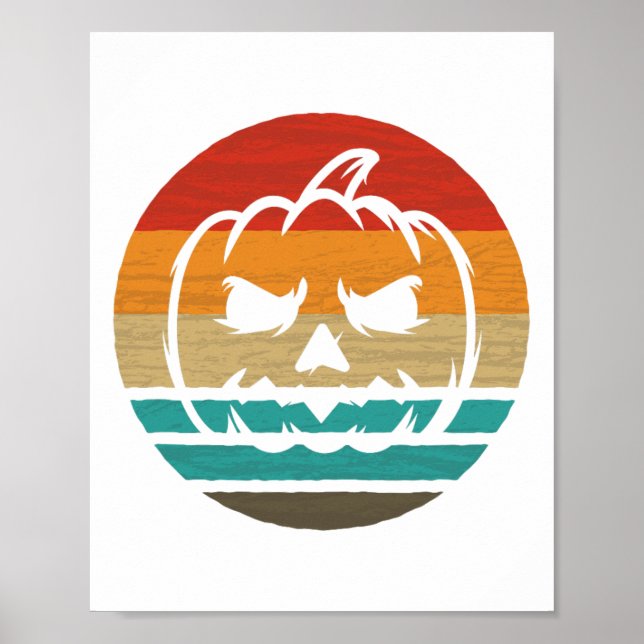 Pumpkin Retro Style Vintage  Poster (Front)