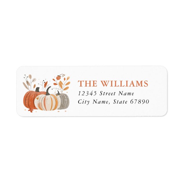 Pumpkin Return Address Label (Front)