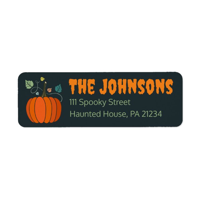 Pumpkin Return Address Labels Halloween (Front)