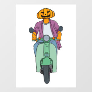Pumpkin Rider on Mint Scooter