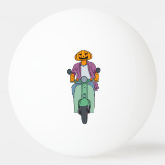Pumpkin Rider on Mint Scooter Ping Pong Ball