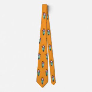 Pumpkin Rider on Mint Scooter Tie