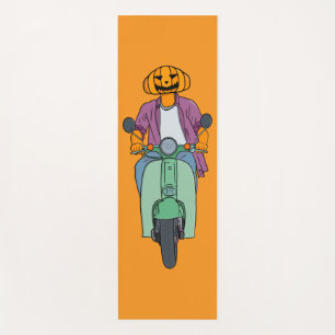Pumpkin Rider on Mint Scooter Yoga Mat