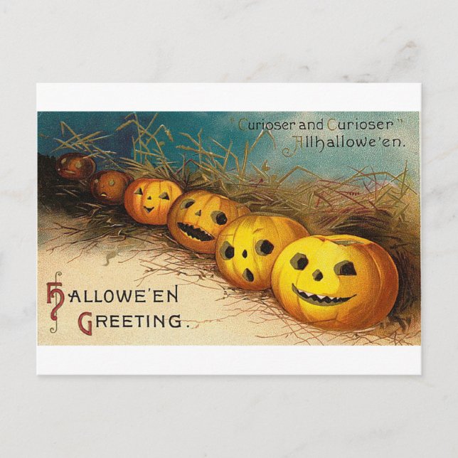 Pumpkin Row - Curioser and Curioser Holiday Postcard (Front)