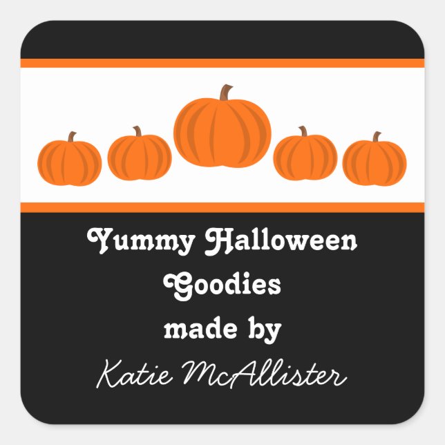 Pumpkin Row Halloween Baking Label Stickers (Front)