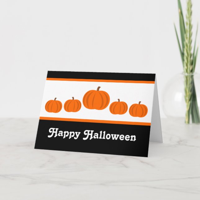 Pumpkin Row Halloween Greeting Card (Front)