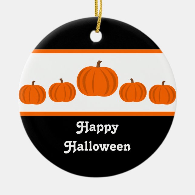 Pumpkin Row Halloween Ornament (Front)