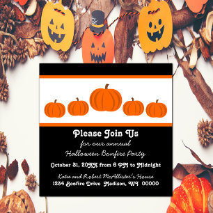 Pumpkin Row Halloween Party Invite