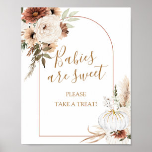 Pumpkin Rustic Boho Fall In love Babies are Sweet Poster