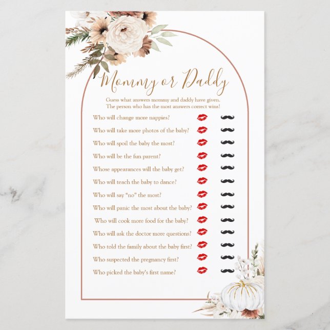 Pumpkin Rustic Boho Fall In Love Mummy or Daddy (Front)