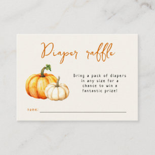 Pumpkin Rustic Fall Baby Shower Diaper Raffle Enclosure Card