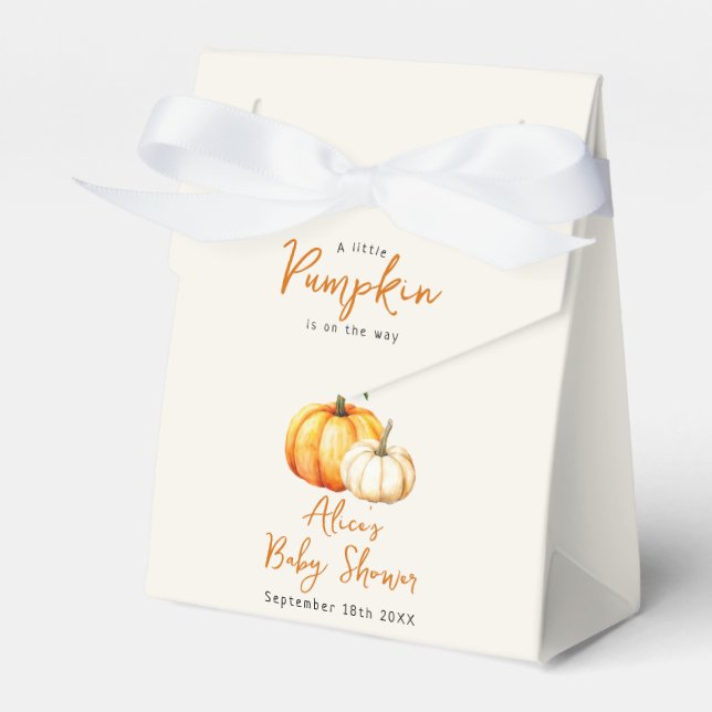 Pumpkin Rustic Fall Baby Shower Favour Box (Front Side)