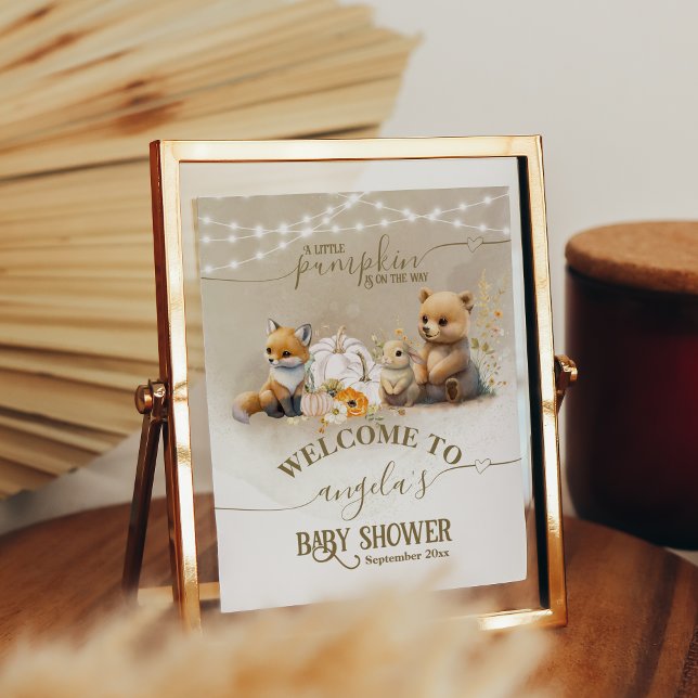 Pumpkin Rustic Fall Baby Shower welcome Poster (Creator Uploaded)