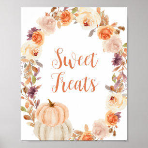 Pumpkin Rustic Floral Sweet Treats sign