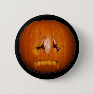 Pumpkin, Sad Flames 6 Cm Round Badge