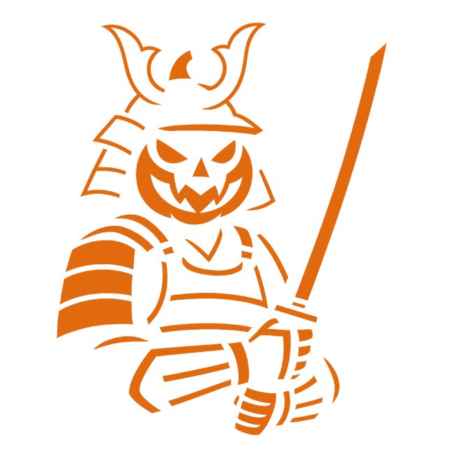 Pumpkin Samurai Halloween Design | Spooky Warrior  T-Shirt (Creator Uploaded)