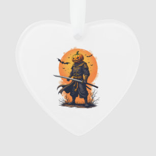 Pumpkin Samurai � Halloween Warrior T-Shirt Ornament