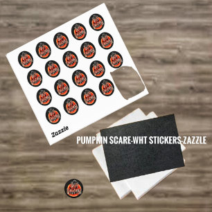 Pumpkin Scare-Wht Classic Round Sticker