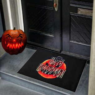 Pumpkin Scare-Wht Doormat