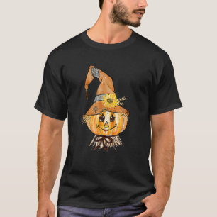 Pumpkin Scarecrow Autumn Fall Thanksgiving Hallowe T-Shirt