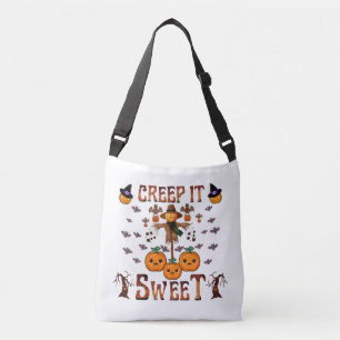 Pumpkin scarecrow kawaii halloween autumn art crossbody bag
