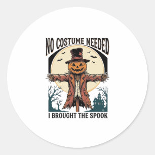 Pumpkin Scarecrow Shirt for Spooky Costume Humour Classic Round Sticker