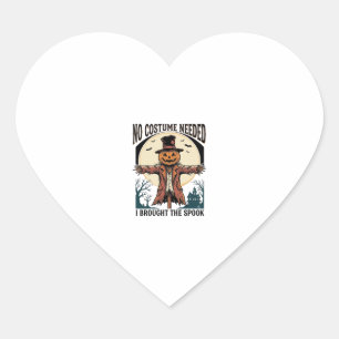 Pumpkin Scarecrow Shirt for Spooky Costume Humour Heart Sticker