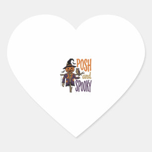 Pumpkin Scarecrow Shirt Vintage Engraving Hallowee Heart Sticker