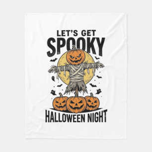 Pumpkin Scarecrow Shirt Vintage Halloween Graphic_ Fleece Blanket