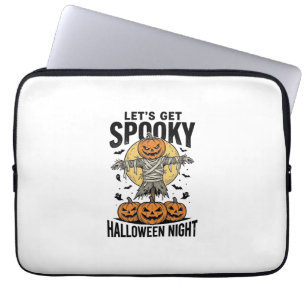 Pumpkin Scarecrow Shirt Vintage Halloween Graphic_ Laptop Sleeve