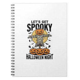 Pumpkin Scarecrow Shirt Vintage Halloween Graphic_ Notebook