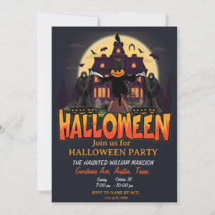 Pumpkin Scary House, Halloween Planner Party Invitation