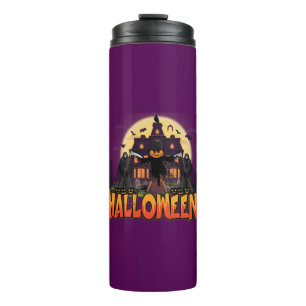 Pumpkin Scary House, Halloween Thermal Tumbler