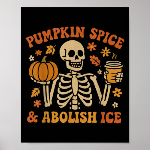 Pumpkin Sce Abolish Ice Anti-trump Resist Fall Hal Poster