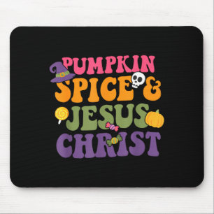 Pumpkin Sce & Je-sus Christ Funny Christian Ha Mouse Pad