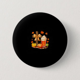 Pumpkin Sce And Jesus Christ Cross Pumpkin Christi 6 Cm Round Badge