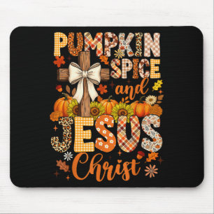 Pumpkin Sce And Jesus Christ Funny Fall Christian  Mouse Pad