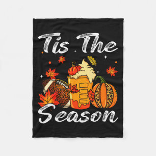 Pumpkin Sce Football Tis The Season Fall Thanksgiv Fleece Blanket