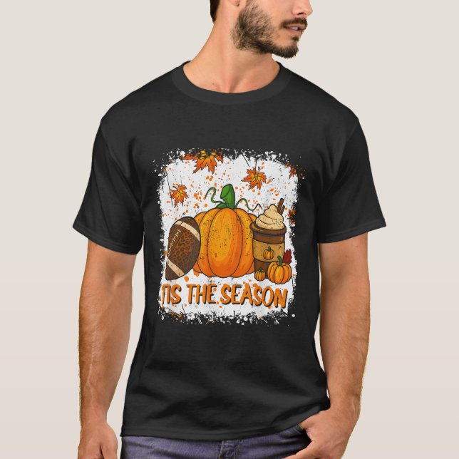 Pumpkin Sce Football Tis The Season Fall Thanksgiv T-Shirt (Front)