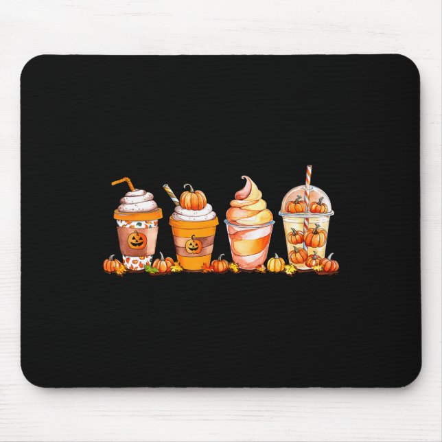 Pumpkin Sce Latte, Fall Coffee, Pumpkin Sce Thanks Mouse Pad (Front)