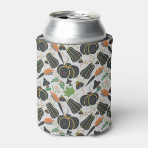 Pumpkin seamless pattern carrot black and white can cooler